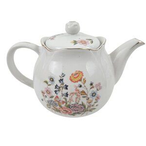Vintage Robinson Design Group Floral Ceramic Teapot Gold Trim Japan